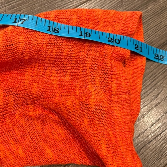 [XL]Jones New York Vibrant Orange Linen Blend Open Knit Cardigan - Picture 10 of 11